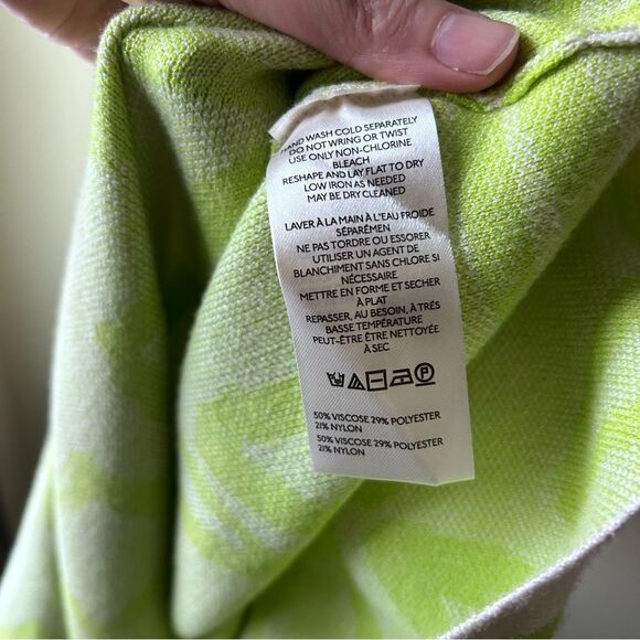 MAEVE Anthropologie Neon Green Mock Neck Pullover Sweater - Medium - Picture 7 of 10